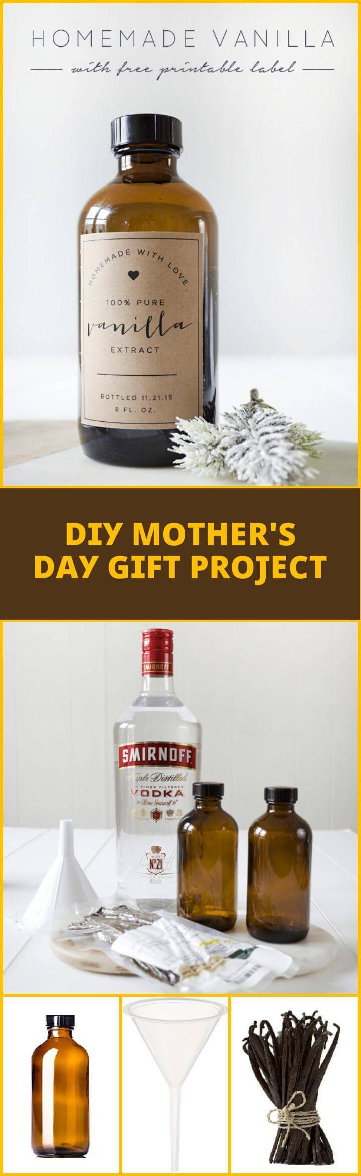 DIY Homemade Vanilla Mother's Day gift idea